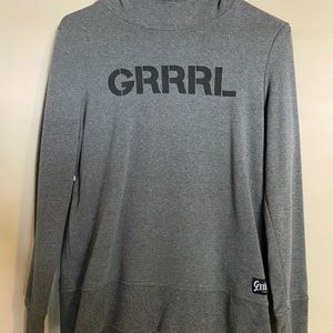 Grrrl funnel neck hooded sweatshirt. Sz S
